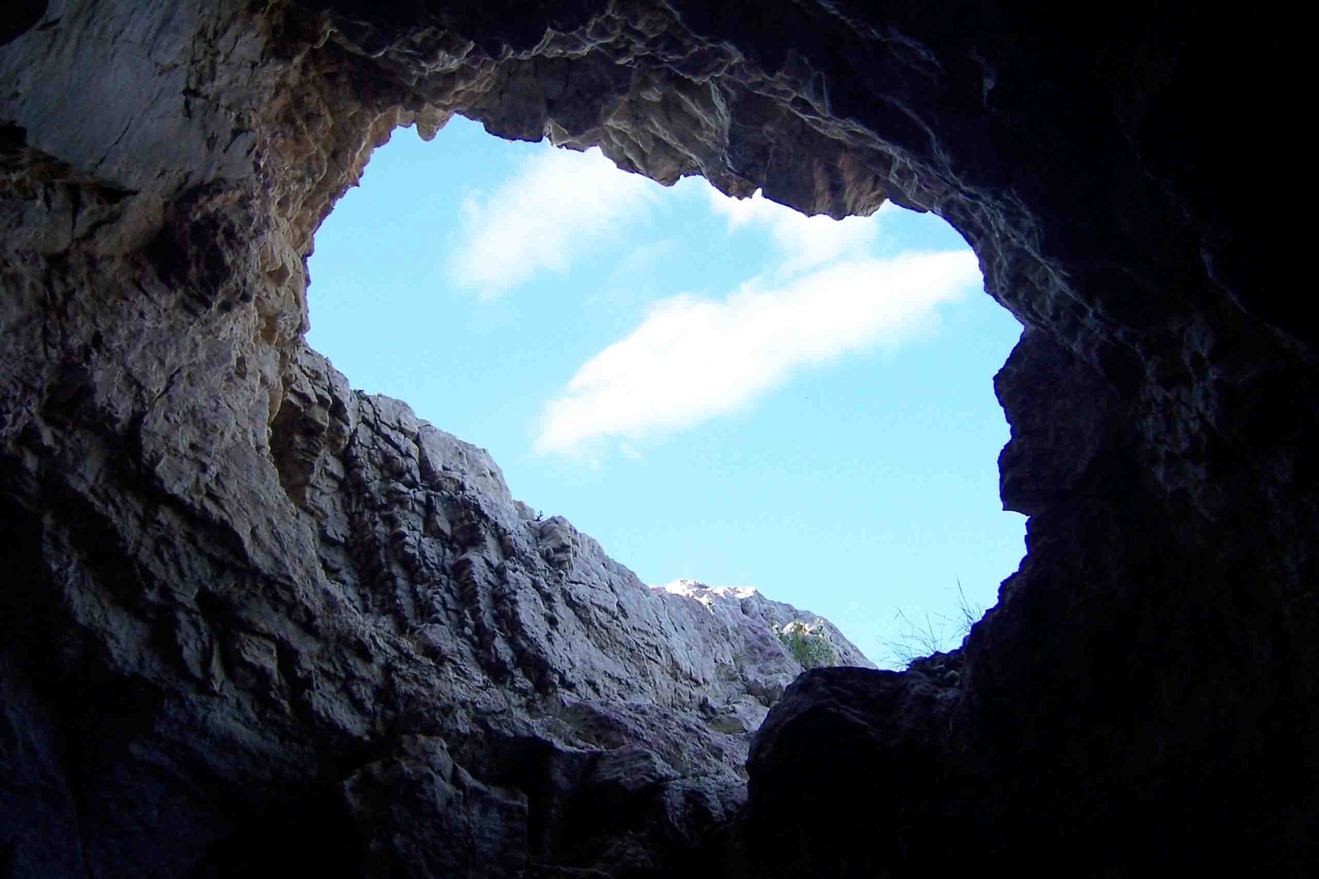 View from a cave opening