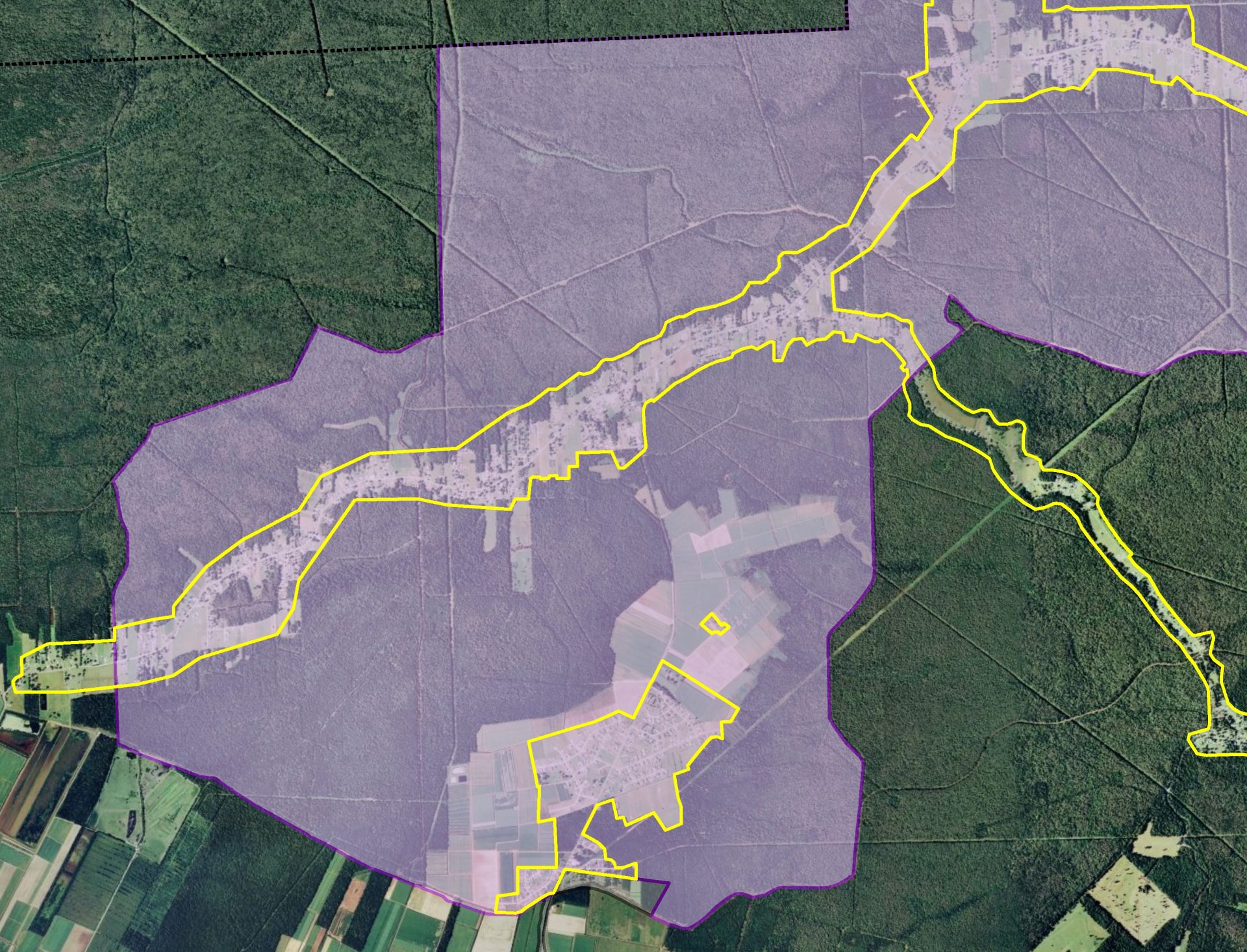 Map with colored boundaries